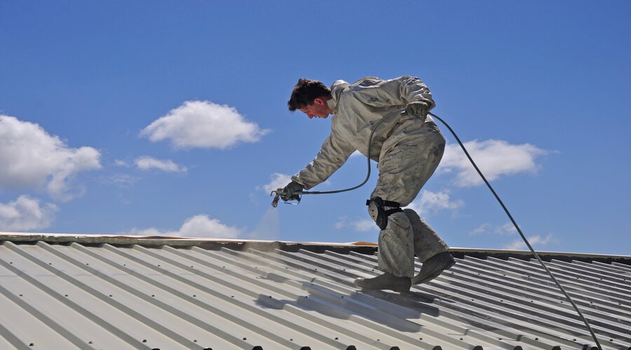 Professional roof painting work